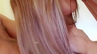 Blonde Slut Blowjob And Cum On Hair