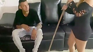 Desperate For Sex Blonde Stepsister Fucked Her Stepbrother Hard In The Living Room