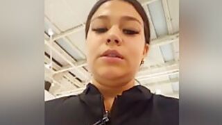 Nervous Nancy Walking Around Store Flashing