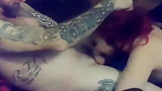 Tatted Milf Getting Face Fucked By Husband