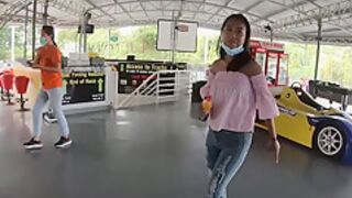 Cute Thai Amateur teen 18+ Girlfriend Go Karting And Recorded On Video After