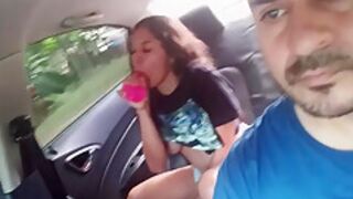 Sexy Latina Masturbates And Squirts In Public Uber