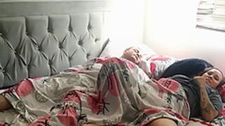 My Wifes Comes Into My Room And Records Herself Masturbating While I Rest Teasing Me And Fuc