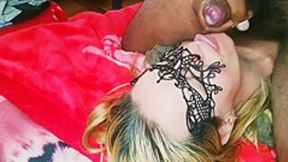 Blonde Sucking Hard Cock And Getting Reward As Cum