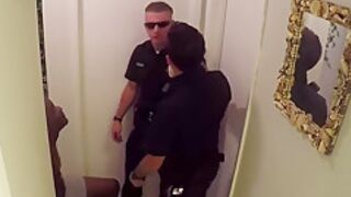 Bad White Cops Fucking Black Babe In Interracial Threesome