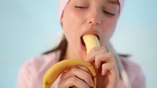 Young nurse and her banana