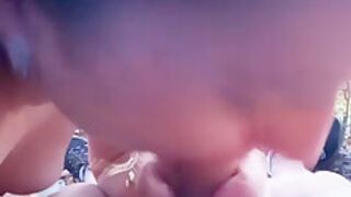 Blowjob Cum In Mouth In The Forest From A Mature Milf Slut Wife Who Cheats Her Husband