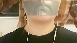 Girl Duct Tape Gagged