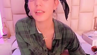 Anime Girl In Sexy Colombian With A Nerdy Look Masturbates Online Secretly From Her Conservative Parents