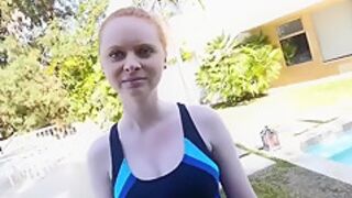 Pale Redhead Fucked By The Swimming Coach With Ruby Red