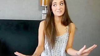 Tiny Body Amateur Teenie Bangs For Money At A Fake Casting