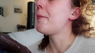 Up Close Teary Eye Sloppy Bbc Blowjob