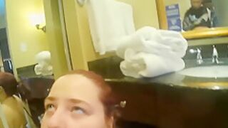 Paleandbrown - Worshiping Cock On Knees In The Washroom Deepthroat Mirror