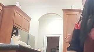 Sexy Ass Ebony Wap Taking White Dick Doggystyle In Kitchen! Really