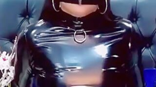 Latina Latex Girl Gagged With Tape