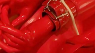 Red Latex Bondage Doll
