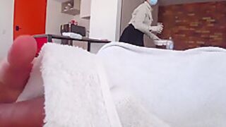 Adventure In Hotel: Two Hotel Maids Caught Me Jerking Off And Almost Got A Fight Over My Dick