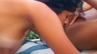 Two Teen 18+ Girls From Brazil Have Outdoor Threesome Sex