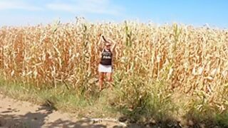 Pee Adventures - Piss Herself In A Corn Field And Wet Her Pristine White Skirt