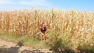 Pee Adventures - Piss Herself In A Corn Field And Wet Her Pristine White Skirt