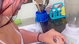 Crazy Bitch Takes My Semen To Make Her Smoothie In The Morning