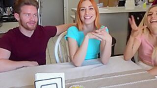 A Horny Redhead And Her Small Tits Friend In A Wild Strip Game