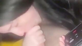 Cheating White Girl Sucks Dick While On Phone With Boyfriend