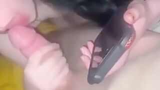 Cheating White Girl Sucks Dick While On Phone With Boyfriend