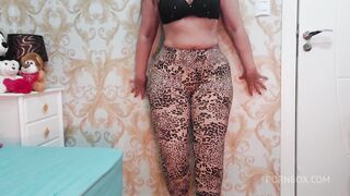 sensual dance in leggings and high heels and wiggling my butt and getting naked