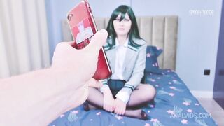 stepbrother wants to post asui tsuyu s nudes online, but she seduces him and lets him fuck her ass