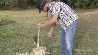 cowgirl has anal on the farm