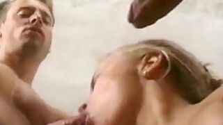 Blonde French Doctor Facialized After Hot Dp Action