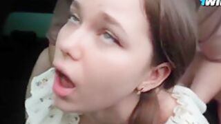 2 - Stepsister Paid With A Blowjob For A Ride. Fucked In The Car - Deluxe Bitch