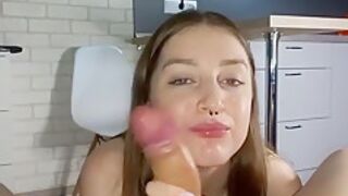 Pov - Sloppy Blowjob With Cum Play And Swallow - Kiss Allisse