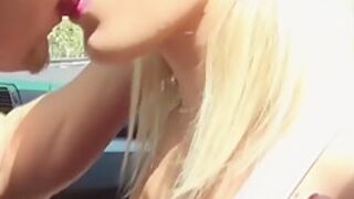 Gina Monelli - Blowjob And Pussy Licking In The Car Ri