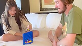 She Rides His Hard Dick After Losing A Strip Connect 4 Game