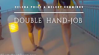 Melody Cummings, Helena Price And Funny Floridaman - Double Handjob On Public Beach 10 Min