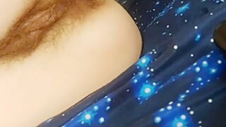 Hairy Pussy Squirts With A Big Dildo, Wet Pussy , Real Orgasm