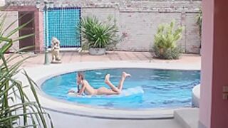 Lisa Fox In Anal In Outdoor Swimming Pool With Hot Teen 18+ And Cum Inside Her Ass 10 Min