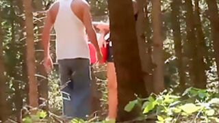 Redhead Bitch Fucking In The Woods