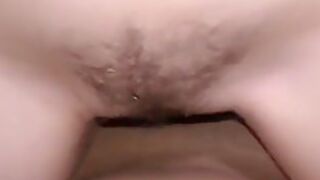 Nick Whitehard In Teen 18+ Hairy Pussy Is Screwed On A Thick Cock & Cum On Pussy