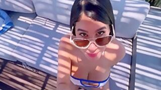 Amanda Rabbit And Daniel Lopez In Sex With A Stranger On The Terrace Of An Outdoor Hotel Free 10 Min