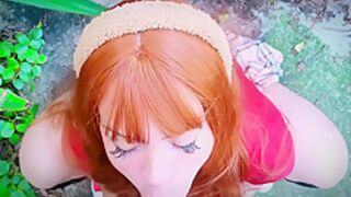 Beautiful Uninhibited Redhead Sucks And Takes A Load In Her Mouth