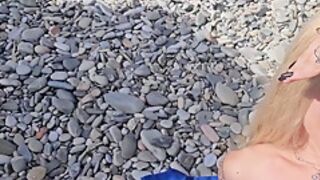 Dark Princess And New Porn Star - I Jerk Off A Stranger Guy On The Beach And He Cums On My Tits