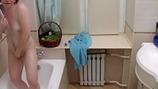 Samantha 38g - Solo Teenie Masturbates In The Shower