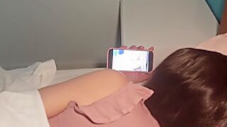 Staying Next To My Stepsister And Waking Up To Her Masturbating To Hentai