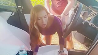 Wild Ride Pawg Eighteen Year Old Amateur Car Fucking While Driving With Bailey Base