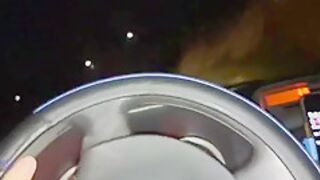 Horny Housewife Fucks The Delivery Guy Outdoor In His Car - At Night And Miss Squirting