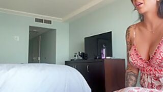 Busty Latina Therapist Takes A Giant Load To Her Cleavage While Blowing Client With Sloane Sabbath