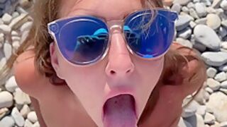 Beautiful Skinny 18yo Teen 18+ Fucks Outdoors With Stranger - Pov Blowjob